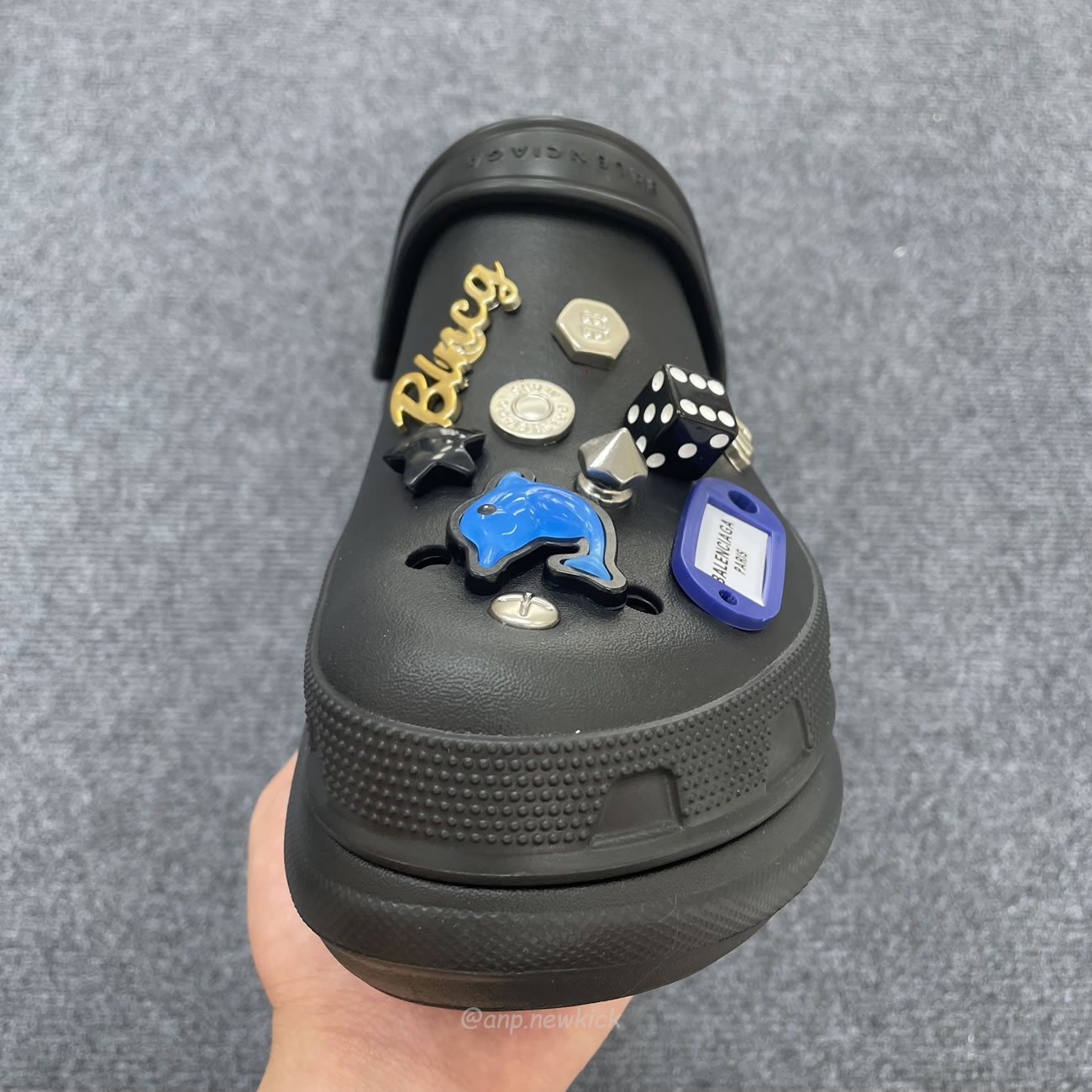 Balenciaga X Crocs Mule Black Silvery Multicolor Jibbitz Womens 720762 W0fow 1000 (10) - www.newkick.vip